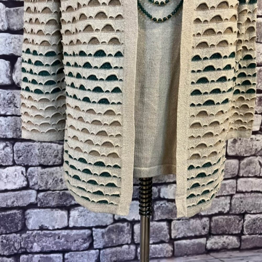 Alfred Dunner No Close Cardigan W/ Attached Tank Size Small - Picture 3 of 9